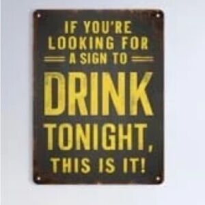 Vintage Style 8"  x 11" Metal Drinking Sign‎ Home Decor Bar Sign